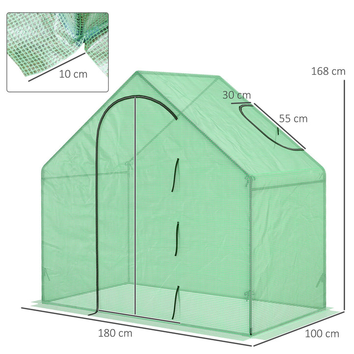 Walk in Greenhouse Garden Grow House with Roll Up Door and Window