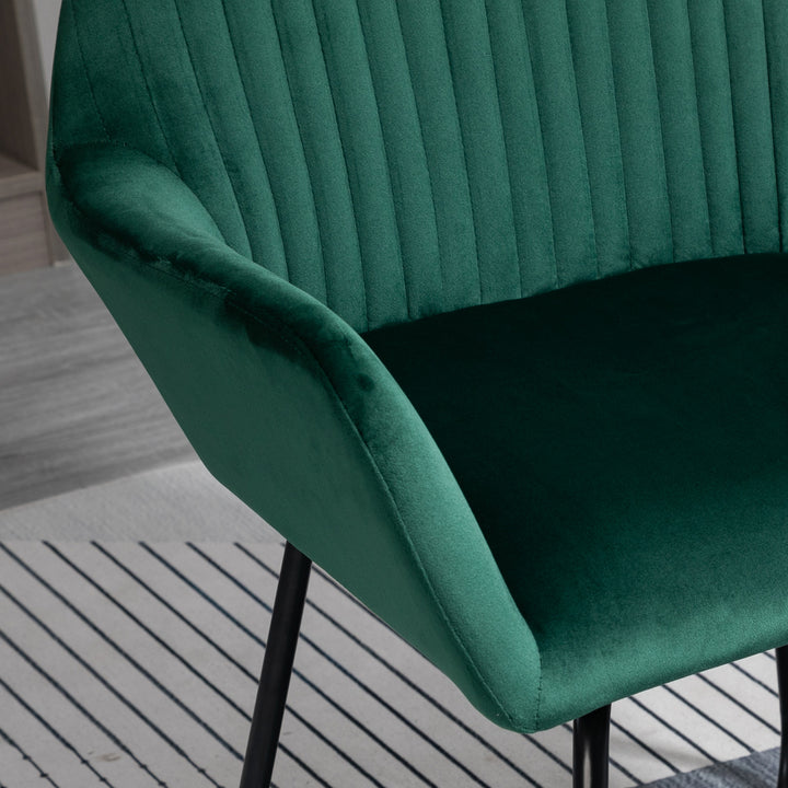 Velvet Armchair Duo: Luxurious Lounge Seating with Metal Base