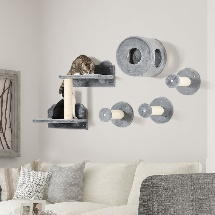 5Pcs Cat Wall Furniture with Perch