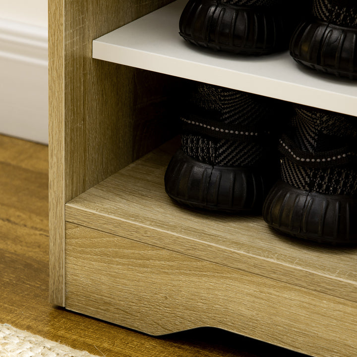 Shoe Cabinet with Double Doors & Open Shelving