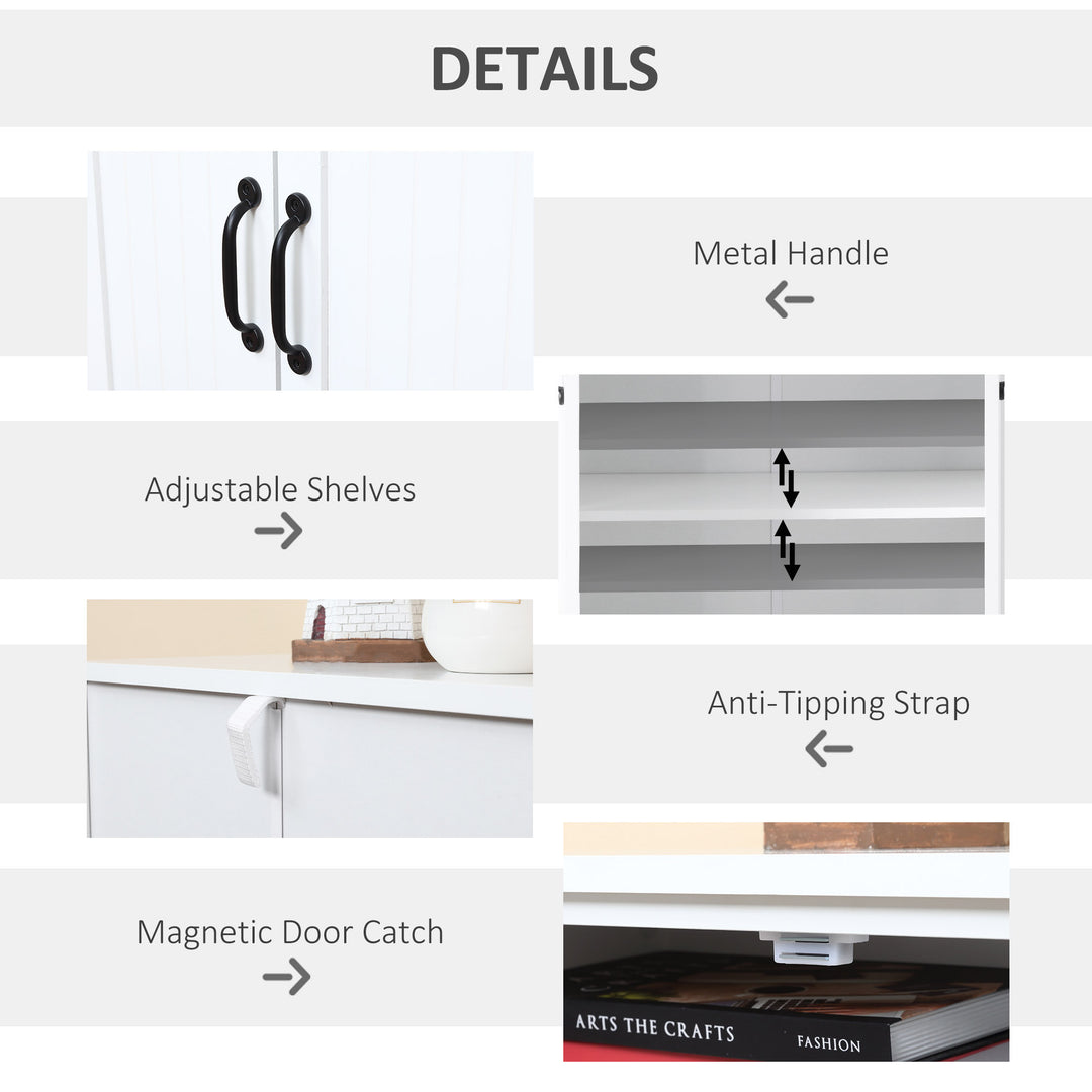 Accent Floor Storage Cabinet Kitchen Pantry with Adjustable Shelves and 2 Lower Doors