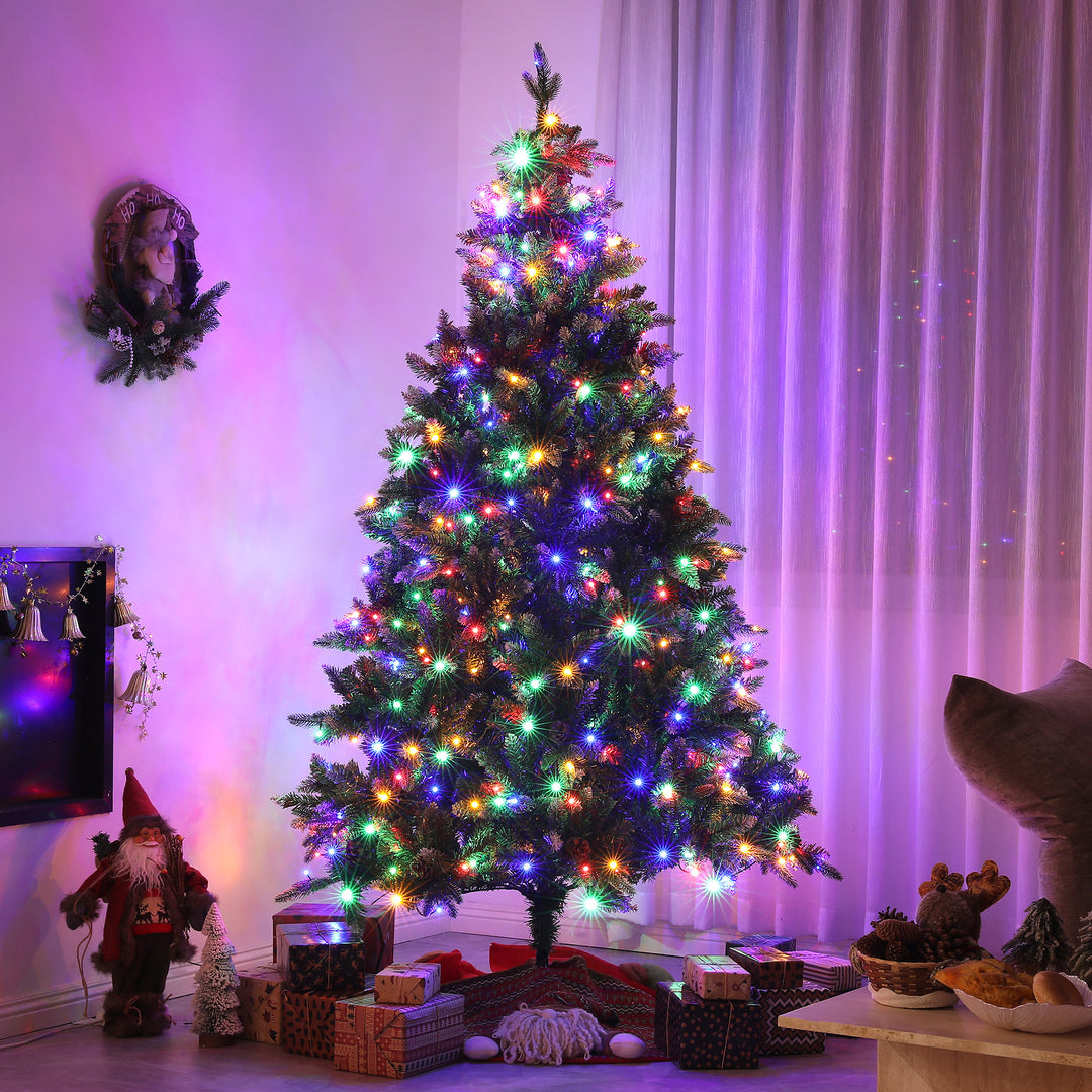 6ft Prelit Artificial Christmas Tree with Dual Colour LED Light and 1078 Tips