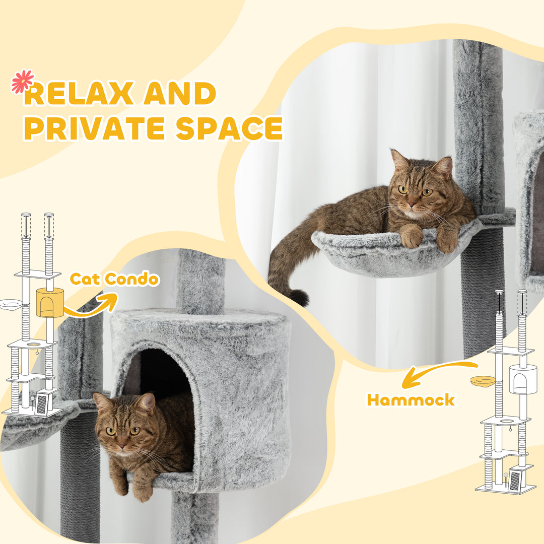 Floor To Ceiling Cat Tree with Anti-tipping Kit for Safety