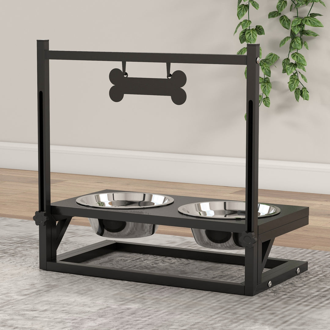 Elevated Dog Bowls with Adjustable Height Stand