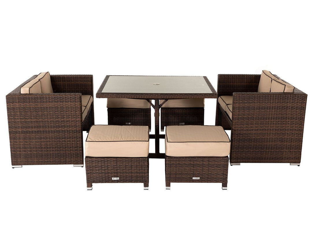 Replacement Cushions for Barcelona Sofa Cube Set in Coffee Cream - Rattan Direct