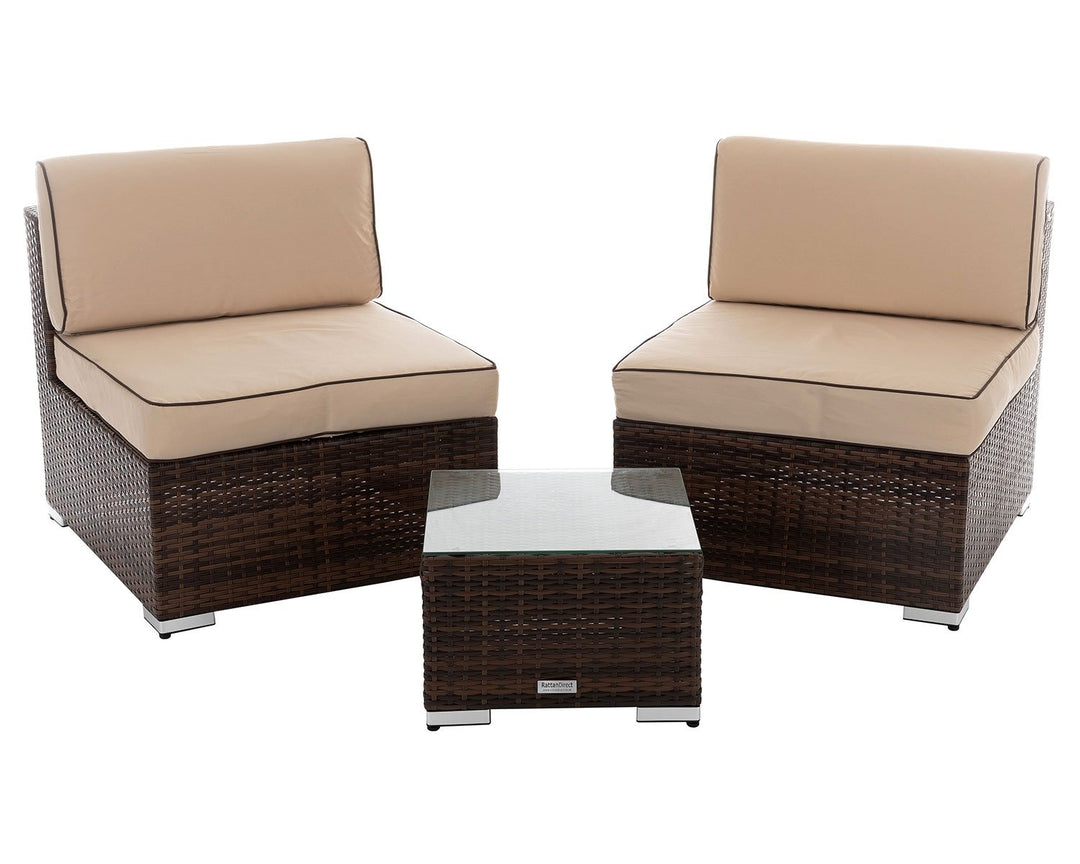 Rattan Garden 2 Seater Bistro Set in Brown - Florida - Rattan Direct