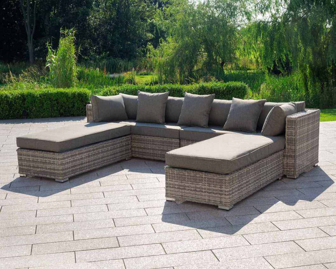 Cushion Set for Monaco Ottoman in Grey - Monaco - Rattan Direct