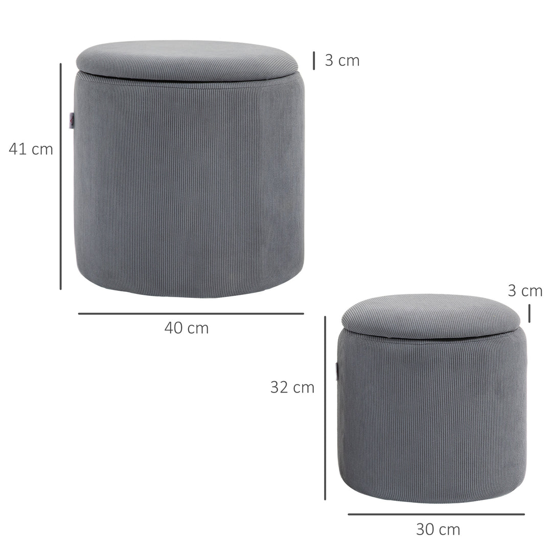 Modern Storage Ottoman with Removable Lid - Light Grey