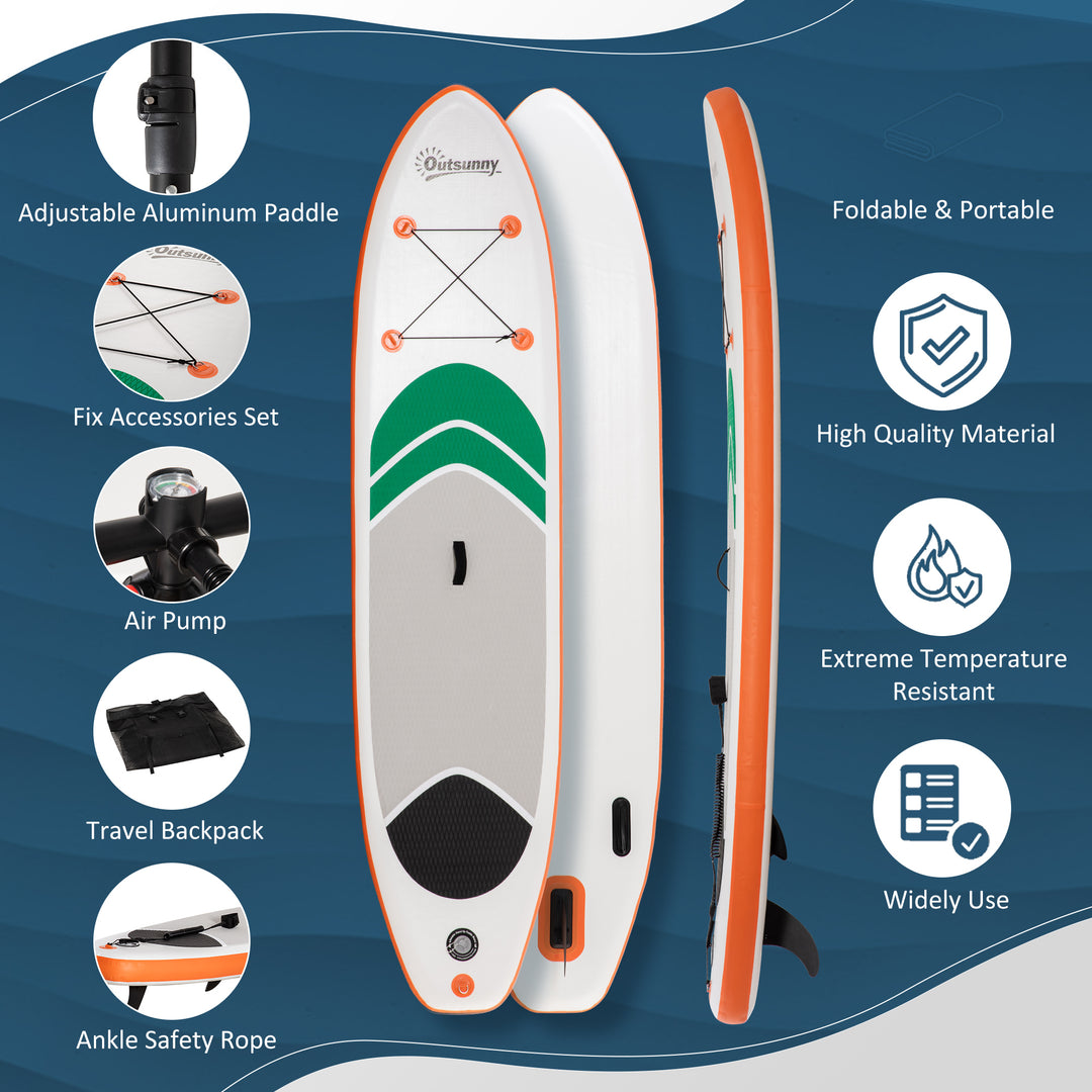 10'6" x 30" x 6" Inflatable Non-Slip Paddle Stand Up Board w/ Adjustable Aluminium Paddle