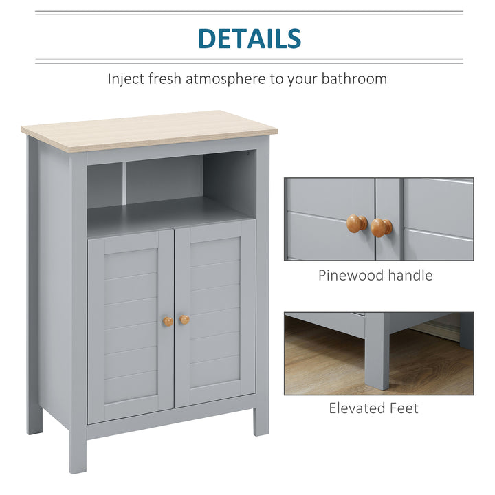 Kleankin Bathroom Floor Storage Cabinet with Adjustable Shelf