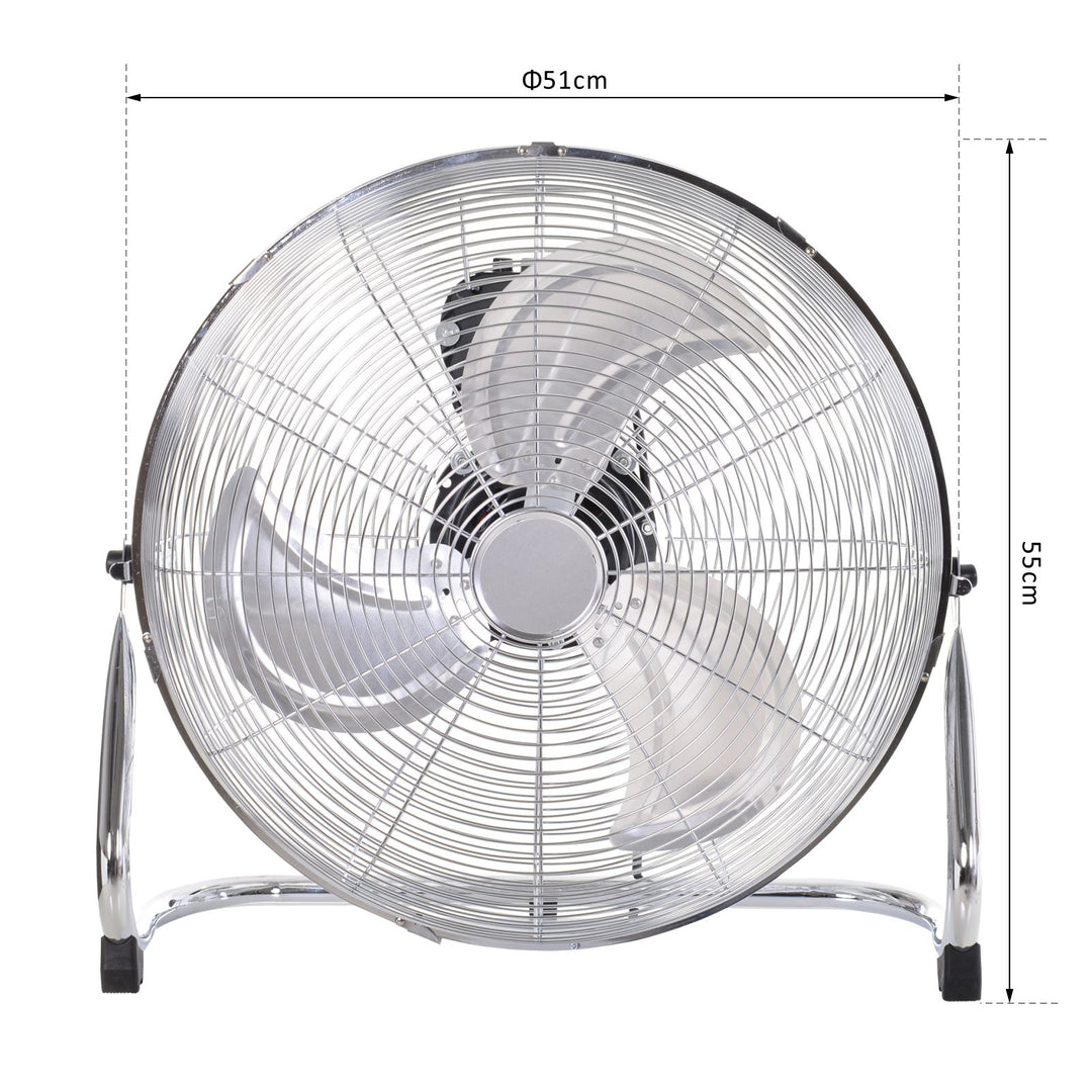 High-Velocity Floor Fan: 20" Chrome Metal