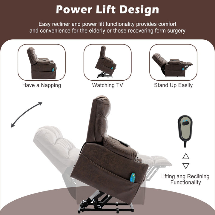 Electric Recliner Massage Chair with Heating and Power Lift