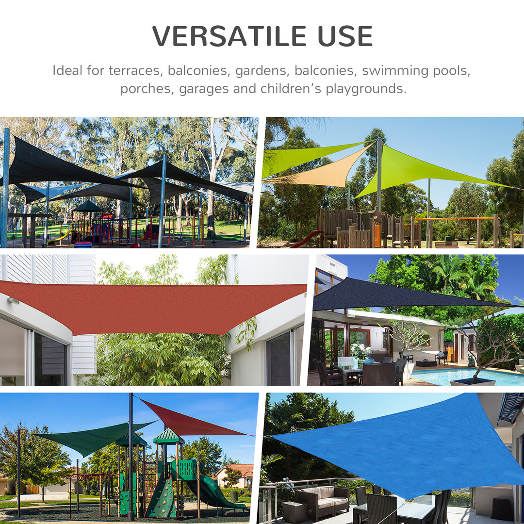 5 x 4m Sun Shade Sail Rectangle Canopy Outdoor Sunscreen Awning with Mounting Ropes for Garden