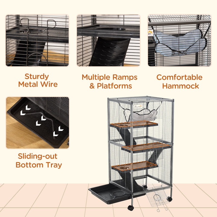 Small Animal Cage with Wheels Pet Home for Chinchillas