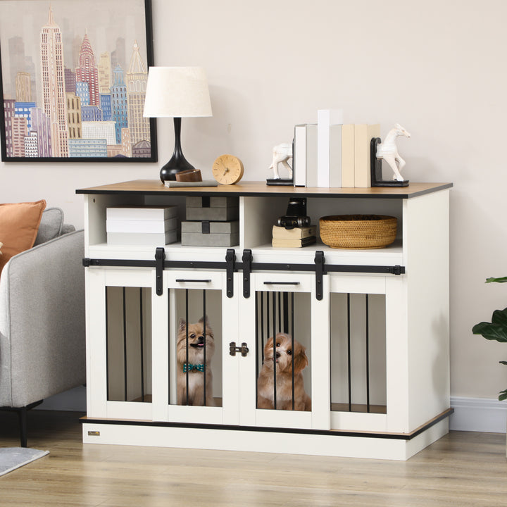 Dog Crate Furniture for Small & Large Dogs with Movable Divider