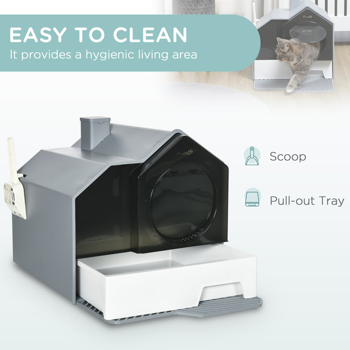 Hooded Cat Litter Box w/ Scoop