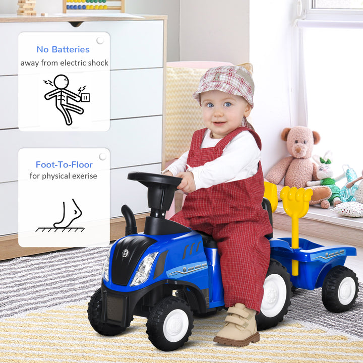 NEW HOLLAND Licensed Toddler Slider Car: Foot-to-Floor with Horn