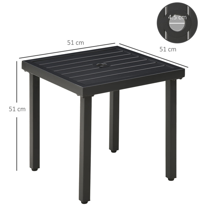 Patio Side Table with Umbrella Hole