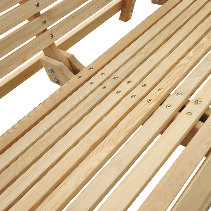 2-Seater Larch Wood Swing Chair Bench