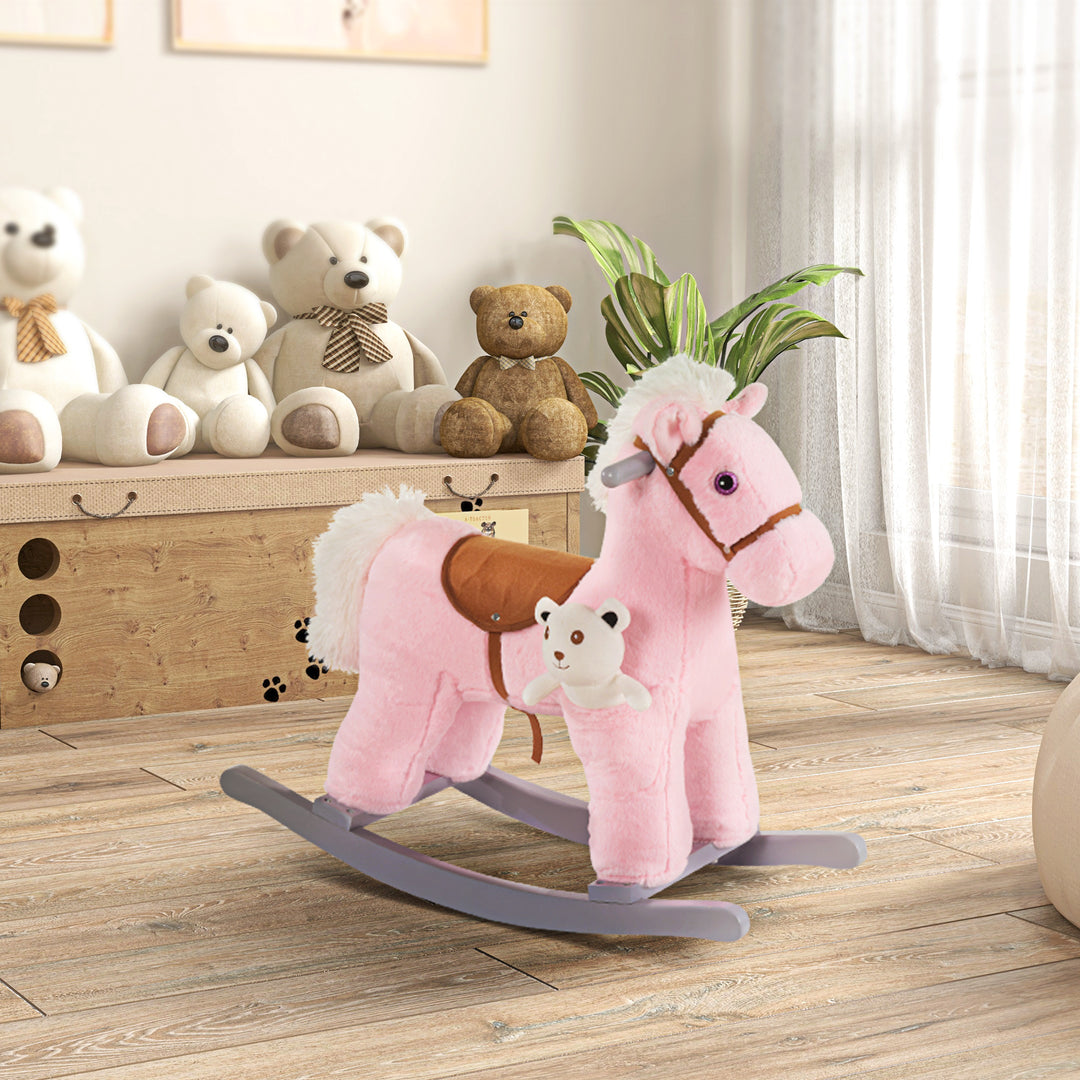 Plush Children's Rocking Horse Toy with Realistic Sounds