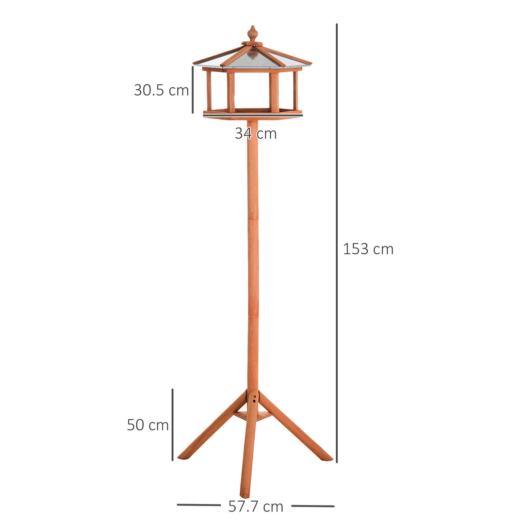 Portable Wooden Bird Feeder Station with Stand for Outdoor Use