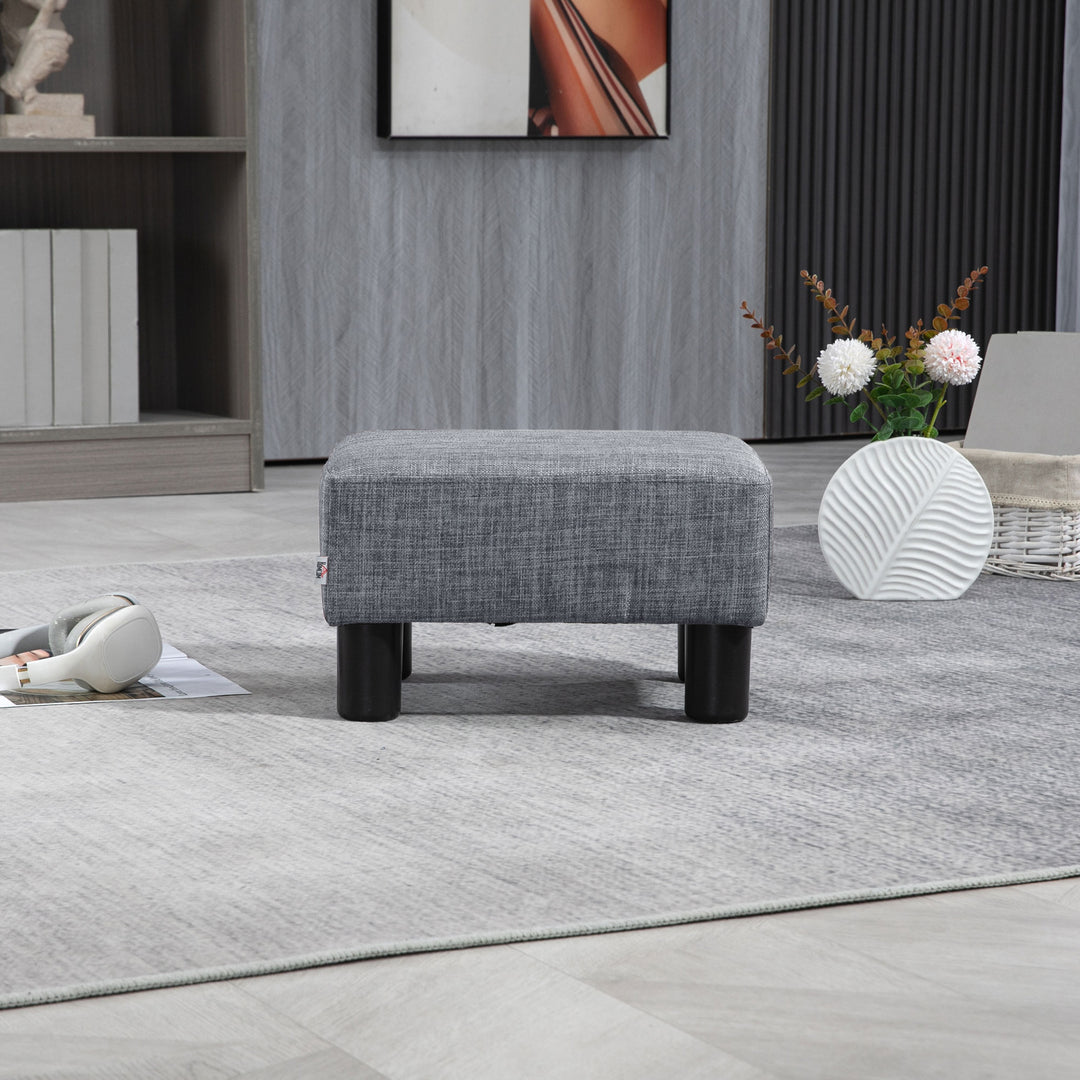 Linen Fabric Footstool Ottoman