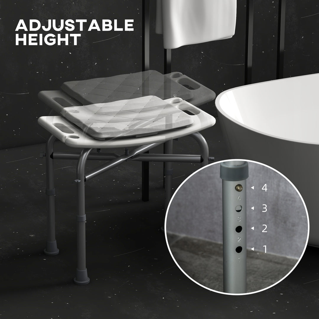 Shower Seating: Adjustable Aluminium Frame with Removable Cushion