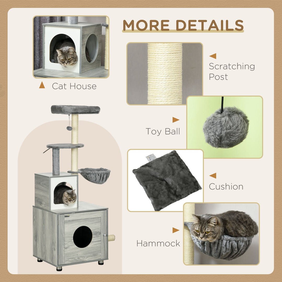 Enclosed Cat Litter Box with Cat House