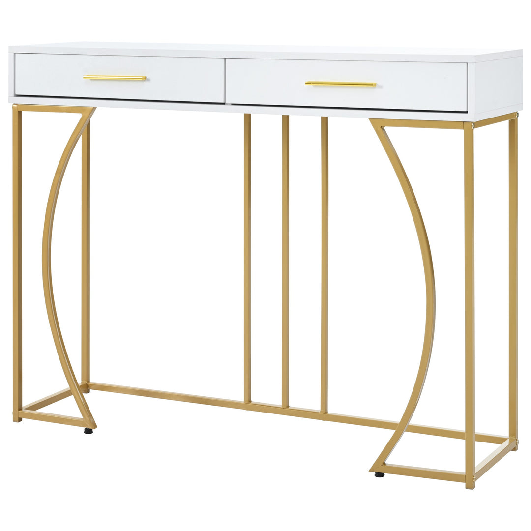 Console Table with Gold-plated Handle