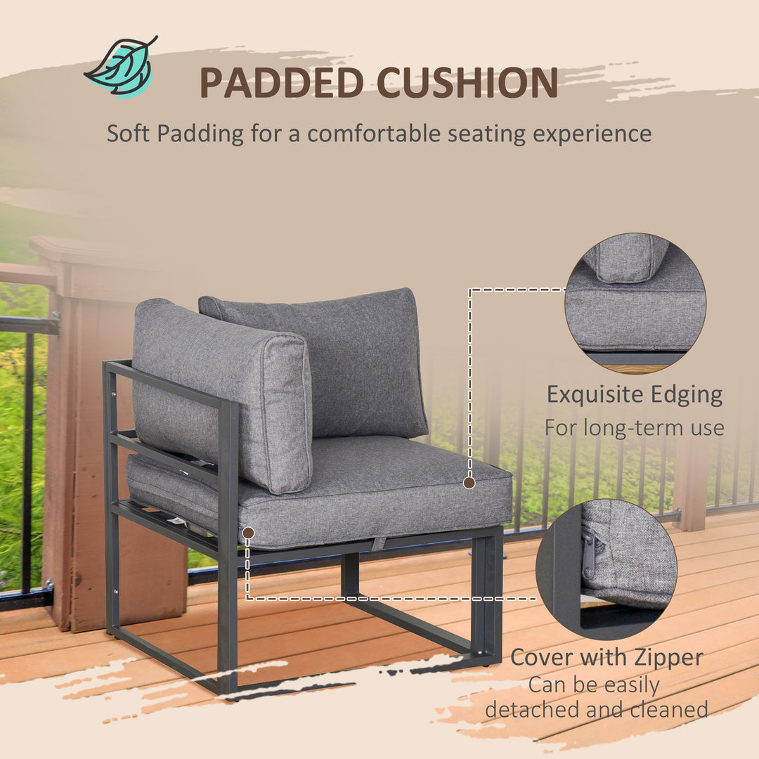 5 Piece Garden Conversation Set Patio Furniture Set Outdoor Sun Lounger 2 Sofas 2 Footstools End Table with Cushions