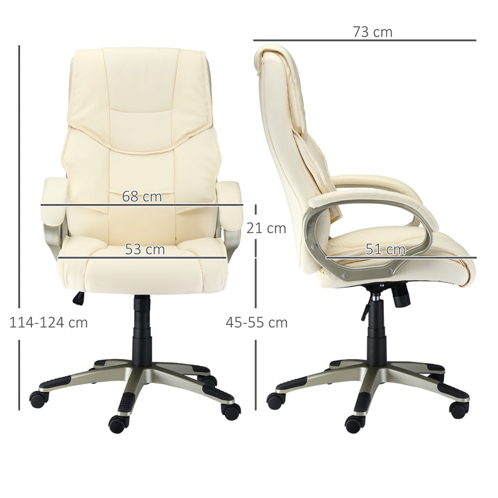 HOMCOM Computer Desk Chair, Cream White