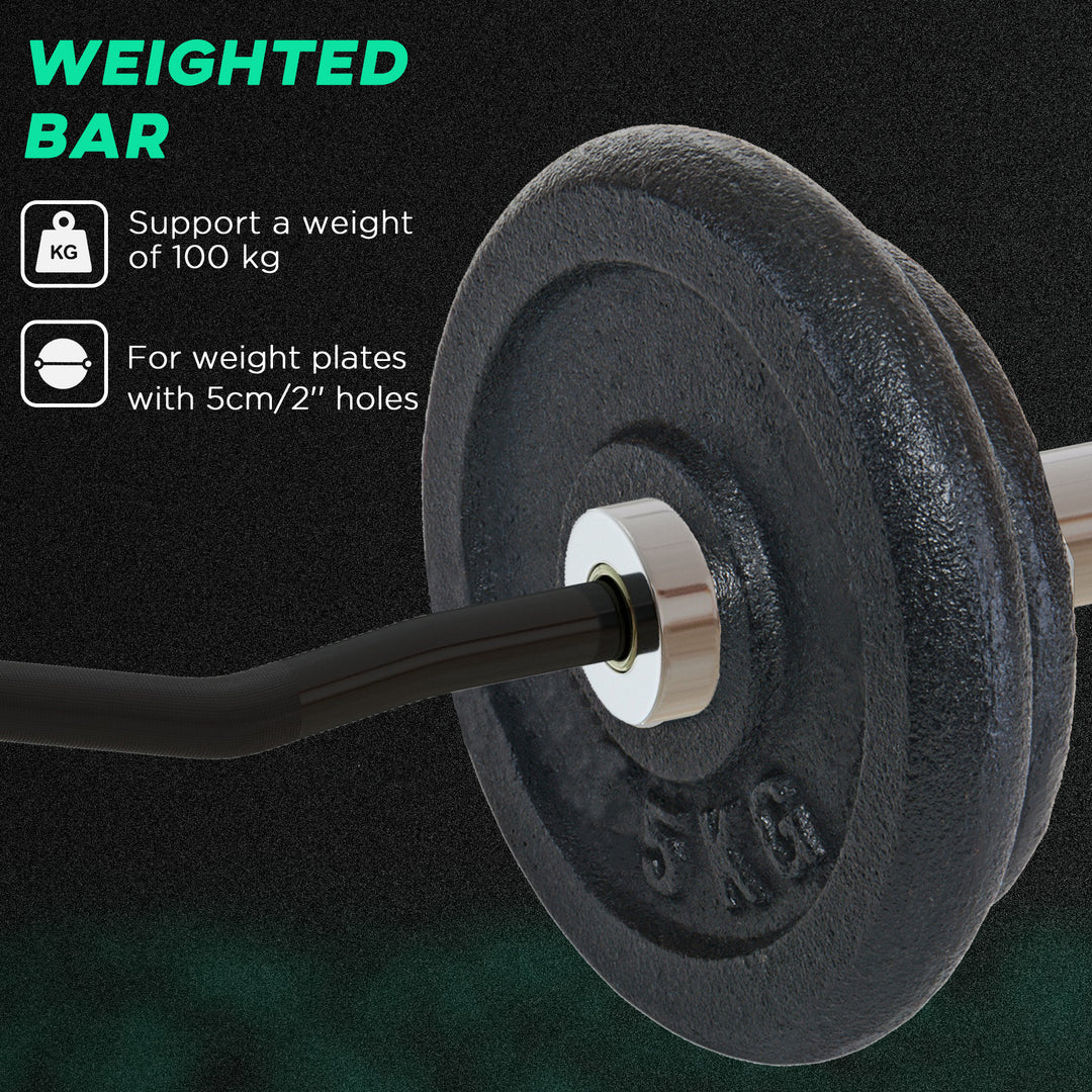 Olympic EZ Curl Bar with 30kg Weight Plates