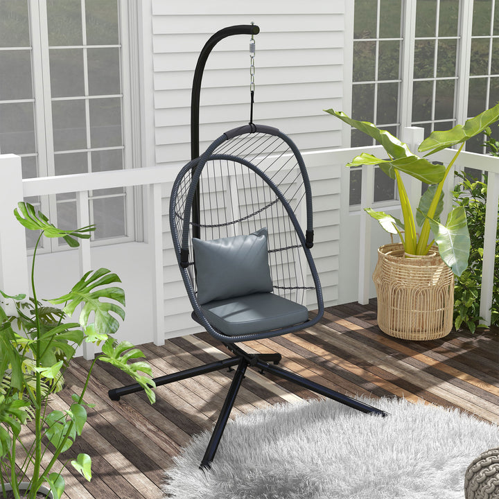 Outdoor PE Rattan Swing Chair with Cushion