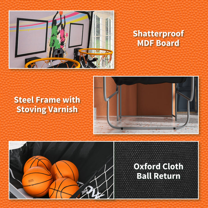 Foldable Double Shot Basketball Arcade Game with 8 Modes