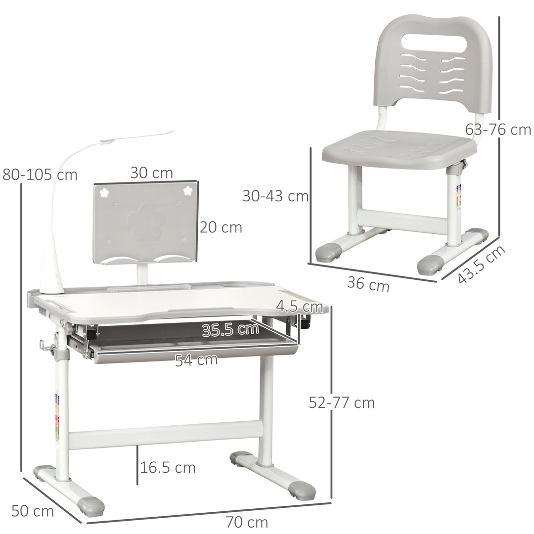 Children's Study Desk Set: USB Lamp