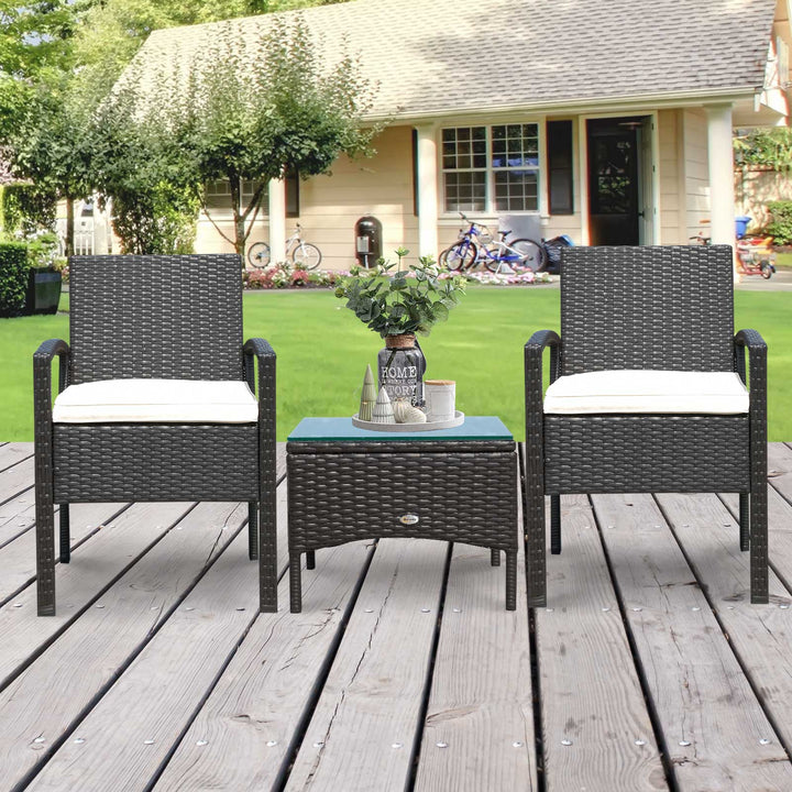 Rattan Retreat: 2-Seater Wicker Sofa Set for Alfresco Lounging