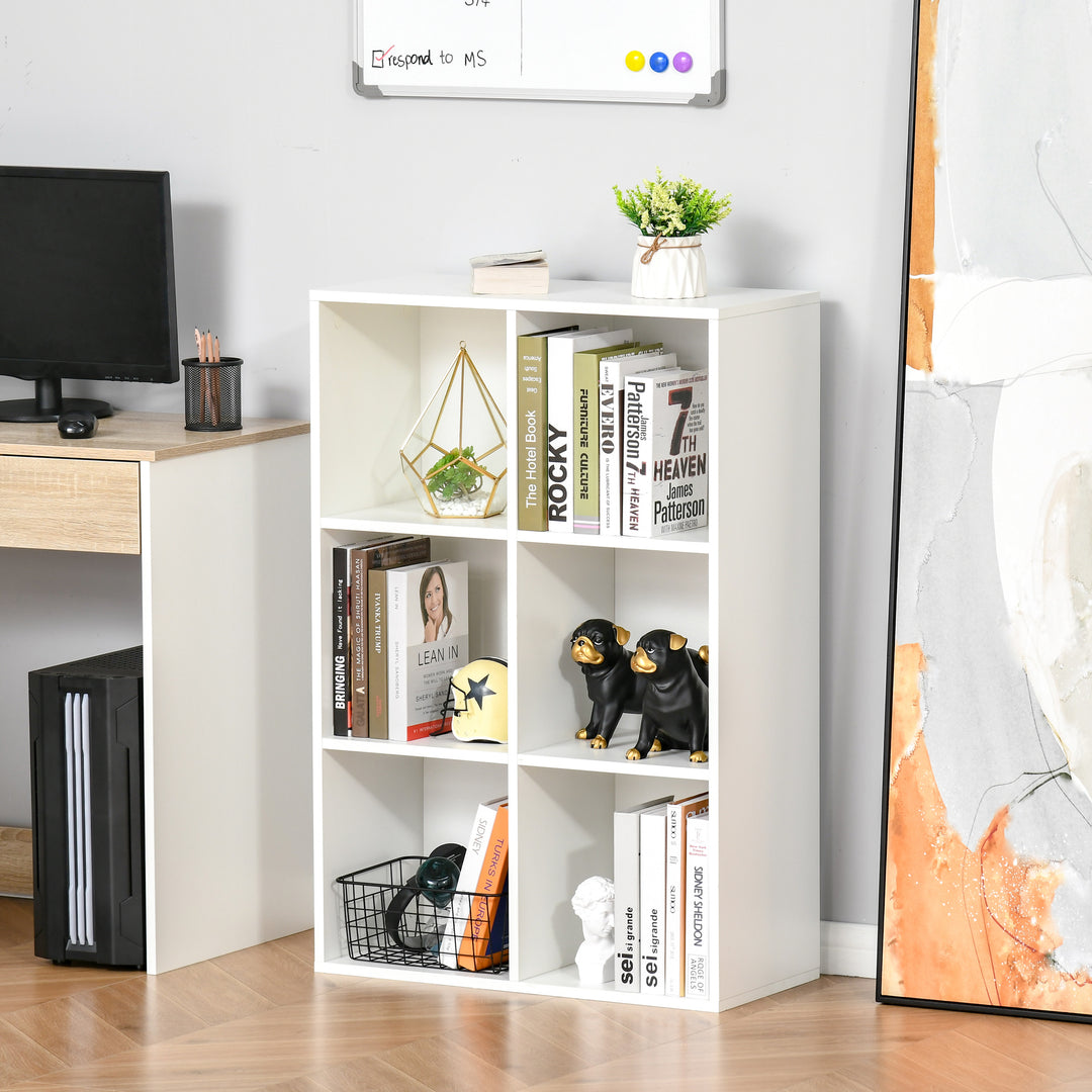 HOMCOM Six-Cube Bookcase, White