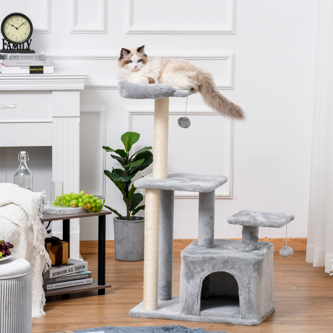 Feline Fun Tower: 114cm Tall Activity Centre with Scratching Posts