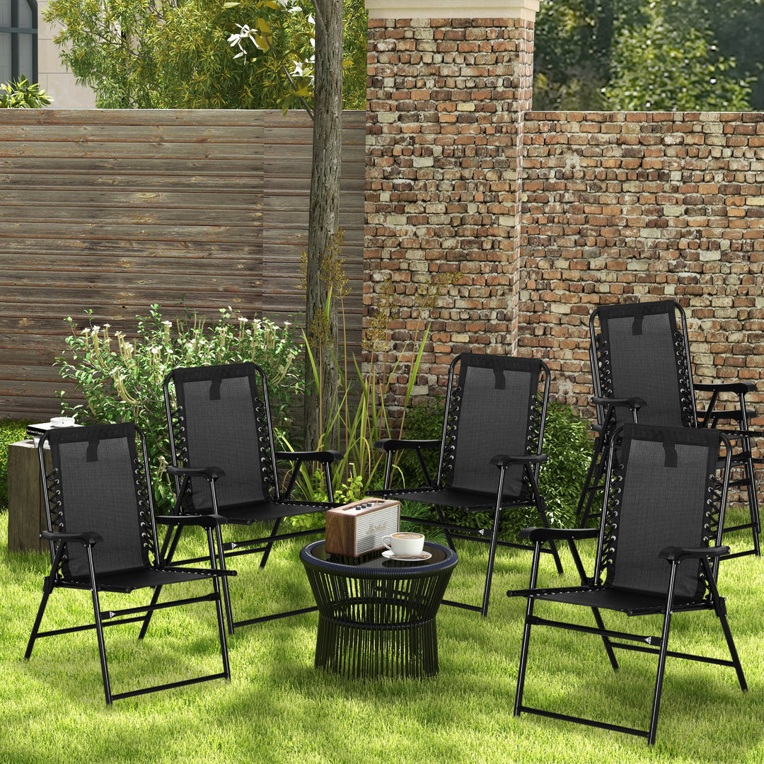 6 Pcs Patio Folding Chair Set