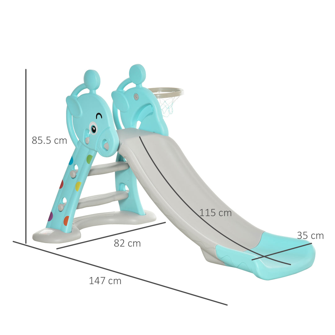 Kids 2 in 1 Slide with Basketball Hoop