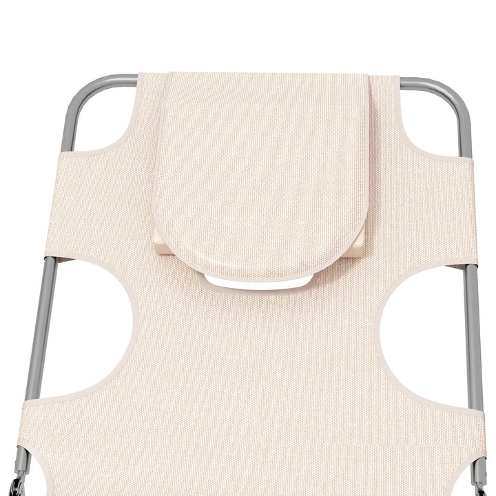 Foldable Sun Lounger Set of 2