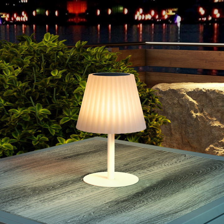 Solar-Powered Outdoor Luminary: Cordless LED Table Lamp with USB