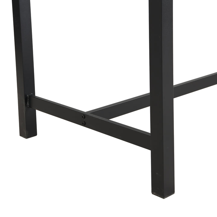 3-Piece Bar Table Set with Stools, 120x60x90cm, Black+Grey