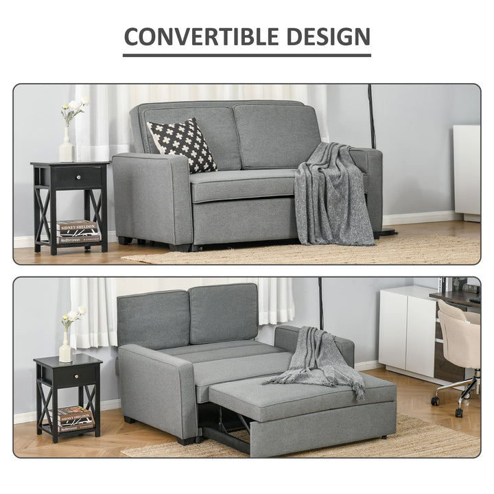 Double Sofa Bed Click Clack Pull Out Sofa Bed - Grey