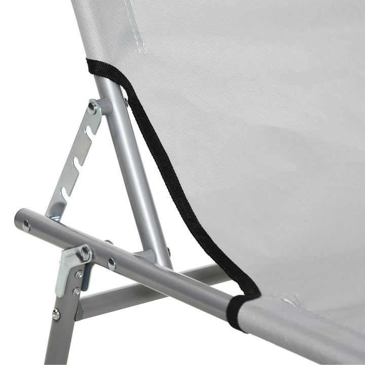 Folding Recliner Chair with Adjustable Back and Sun Shade