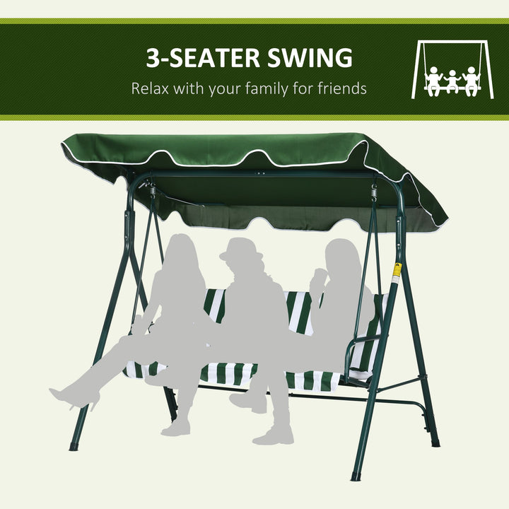 3 Seater Garden Swing Chair with Adjustable Canopy