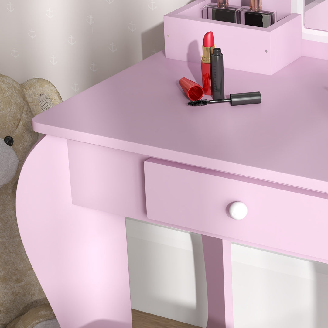 Child's Vanity Set with Cloud-Shaped Mirror