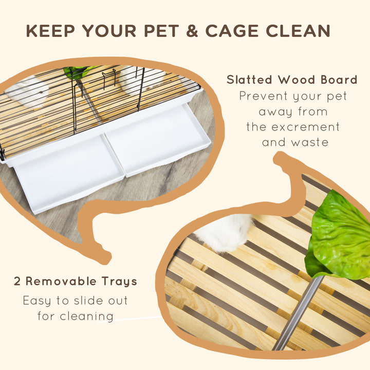 Indoor Small Animal Cage with Wood Floor