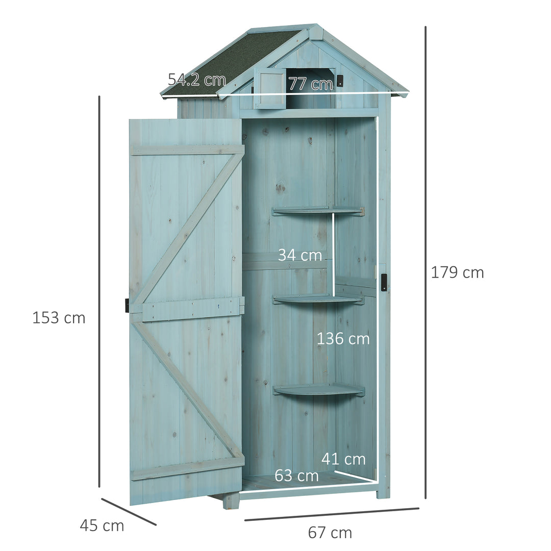 Garden Shed Vertical Utility 3 Shelves Shed Wood Outdoor Garden Tool Storage Unit Storage Cabinet