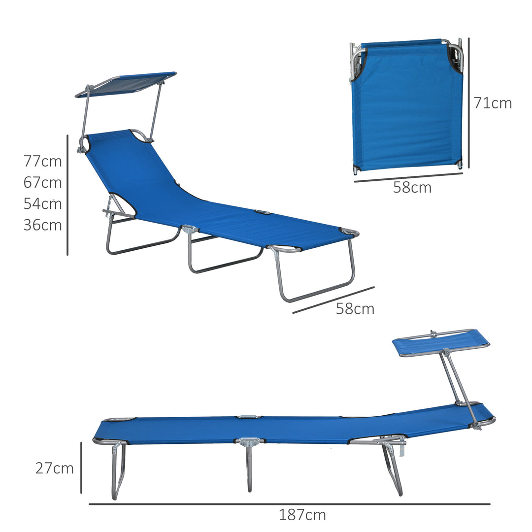 Outdoor Foldable Sun Lounger Set of 2